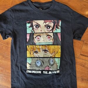 Men's Anime Demon Slayer Graphic Black T-Shirt Size SMALL